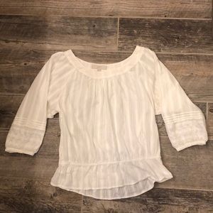❤️ Loft Ruffled Elastic Waist Prairie Top Medium